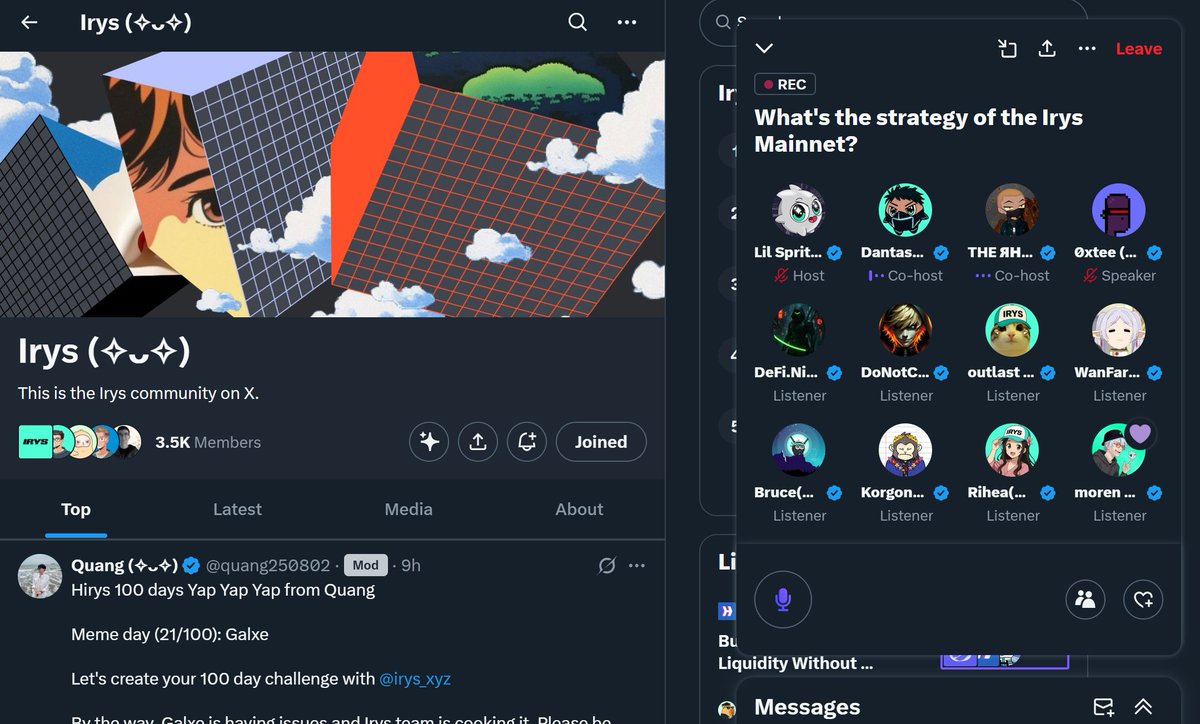 DeFi.NinJa | Elijah ๐ง๐ป ๐ (@elijahcrypted) on Twitter photo Whaaaaats going here at <a href="/irys_xyz/">Irys (โงแดโง)</a> community call.
IT'S AN ALPHA at IrysSpace ๐
Join for now and know something interesting ๐
x.com/i/spaces/1eaJbโฆ Whaaaaats going here at <a href="/irys_xyz/">Irys (โงแดโง)</a> community call.
IT'S AN ALPHA at IrysSpace ๐
Join for now and know something interesting ๐
x.com/i/spaces/1eaJbโฆ