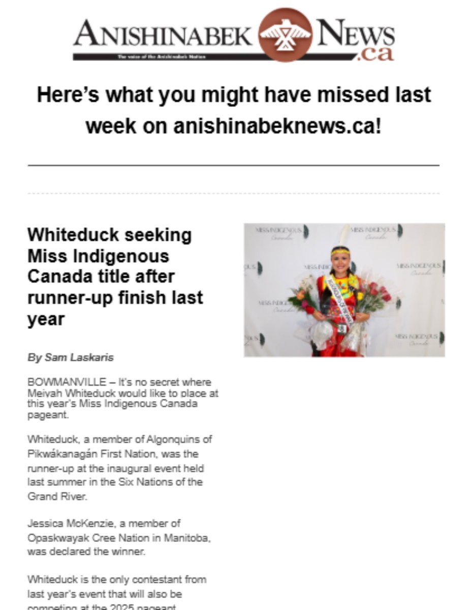 Missed a story or two last week? Sign up to get a weekly recap of all the most recent Anishinabek News stories sent right to your inbox every Friday at noon 🗞

Visit: anishinabeknews.us21.list-manage.com/subscribe?u=8d…