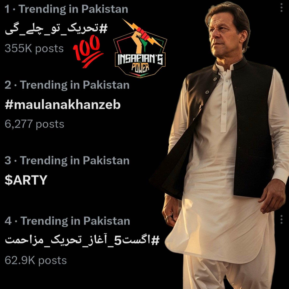 خان صاحب کا پیغام ہے کہ 5 اگست کو تحریک نقطہ عروج پر ہوگی کیونکہ دو سال پہلے اسی دن ہمارا لیڈر گرفتار ہوا تھا 💔

ویلڈن انصافینز رکنا نہیں یہ ٹرینڈ #تحریک_تو_چلے_گی سب جاری رکھیں 👏