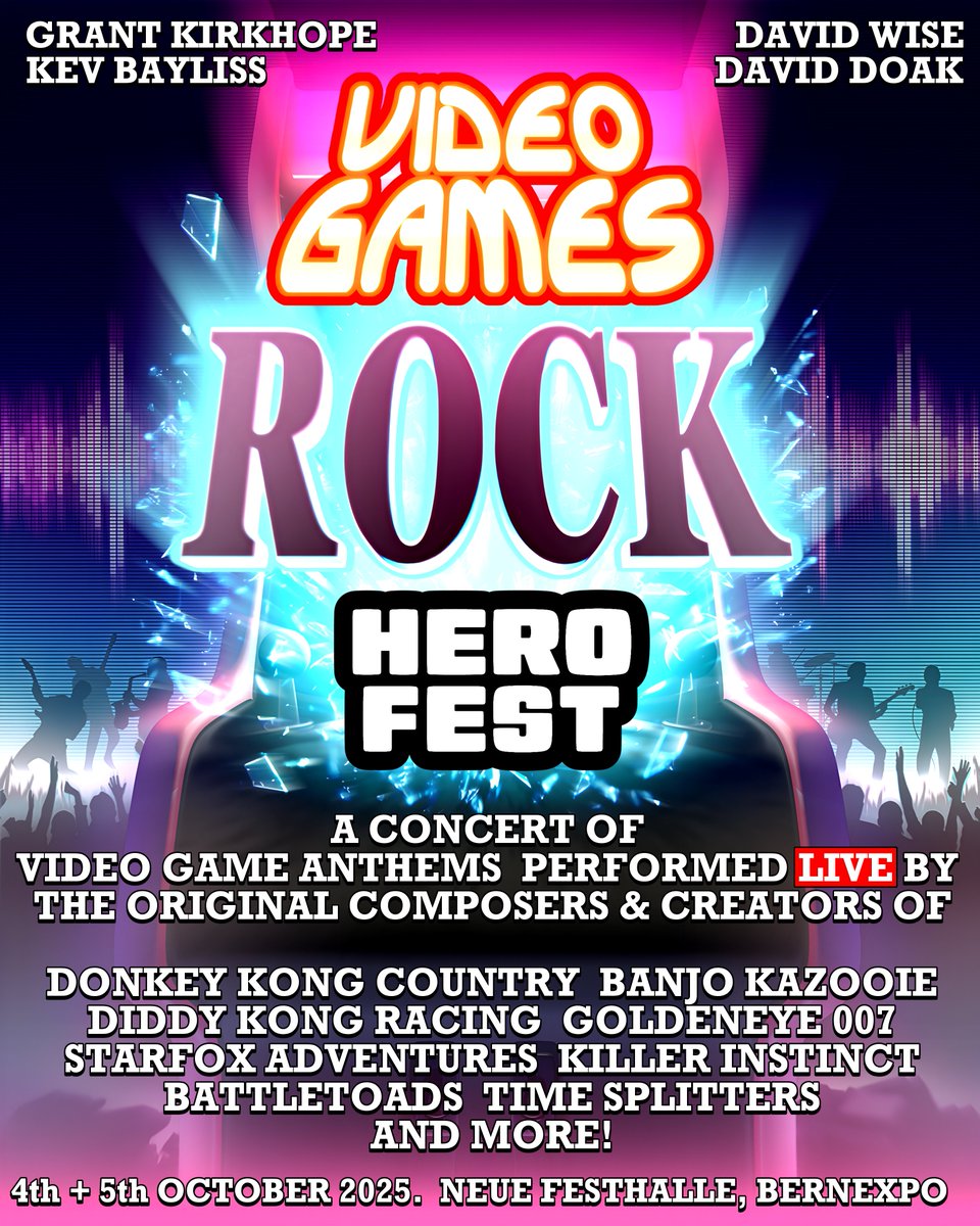 VIDEO GAMES ROCK LIVE @ HeroFest! 🎸

Get ready to crank up the volume and hit START on the ultimate retro rock concert!

💥 On October 4 &amp; 5, gaming meets headbanging as legends from the golden age of video games take over for a show that will blow your minds!

Tickets LIVE NOW!