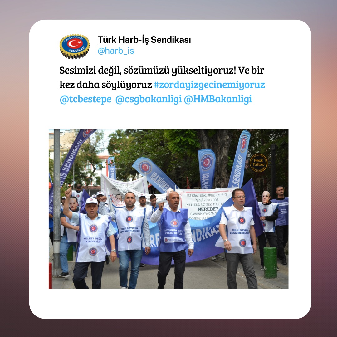 harb_is's tweet photo. Sesimizi değil, sözümüzü yükseltiyoruz! Ve bir kez daha söylüyoruz #zordayizgecinemiyoruz @tcbestepe @csgbakanligi @HMBakanligi https://t.co/XYl9X6OZHx