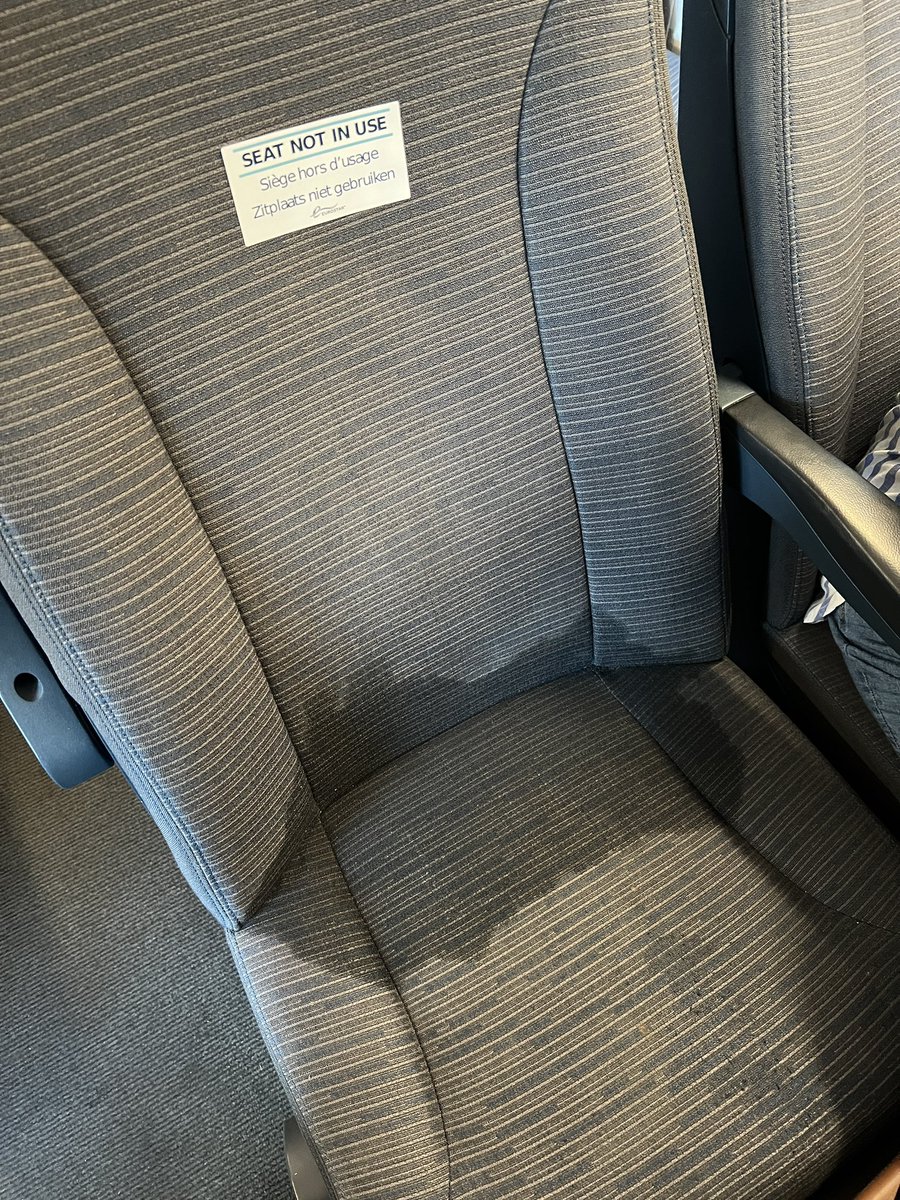 joolsparker's tweet photo. Got to our seats to find this. No warning, no seat change prior to boarding, had to chase around to find staff to sort. Staff staggeringly rude and dismissive and alternative seats offered were worse than original despite train not even being close to full. @EurostarUK @Eurostar https://t.co/Ry22zy7Eu2