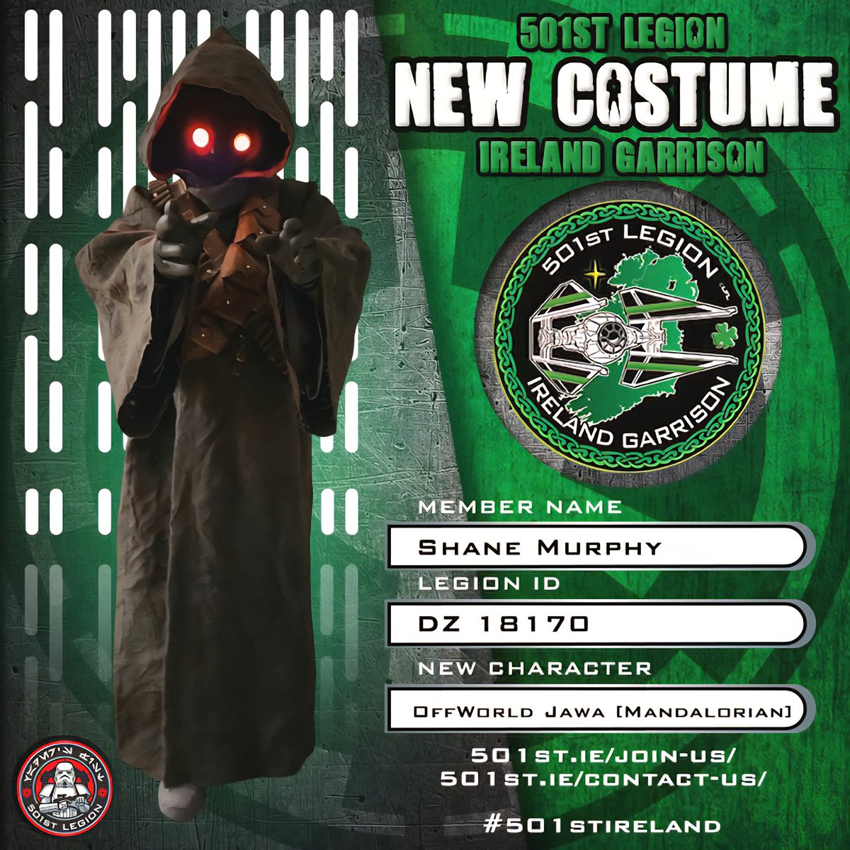 Congratulations to DZ18170 on the clearance of his 2nd jawa &amp; 1st off world jawa in the garrison

It's time to lock up all your valuables as this character is known to cause havoc

You have been warned

#NewCostume #501stIreland #KraytClan #Utinni #OWJawa #Mandalorian  #Sooga
