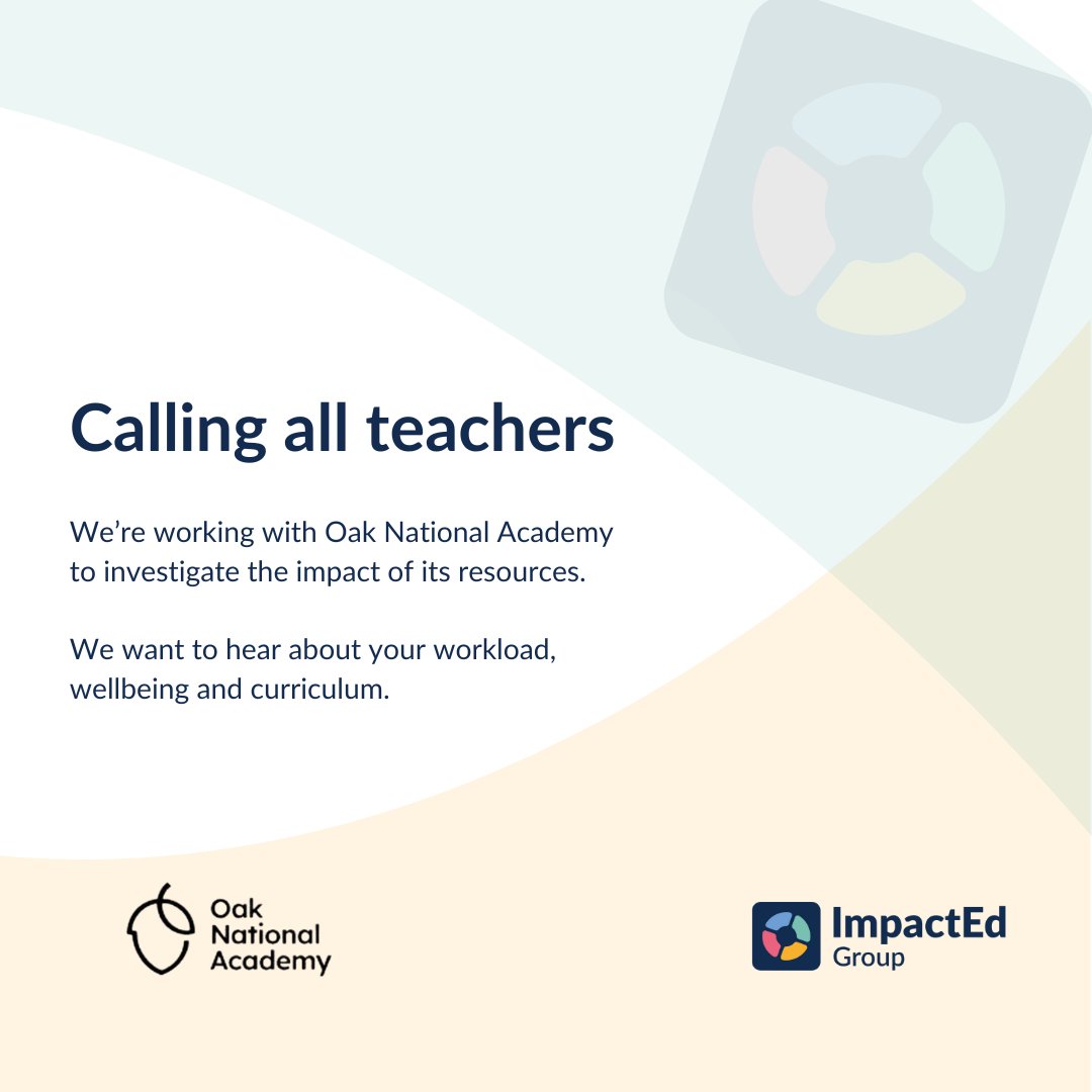 Attention teachers! Final call!

We’re conducting a short survey on workload, well-being, and curriculum, and we need your input! Whether or not you’ve used resources from Oak National Academy, your insights are crucial in helping shape the future of educational resources.

🕒 It