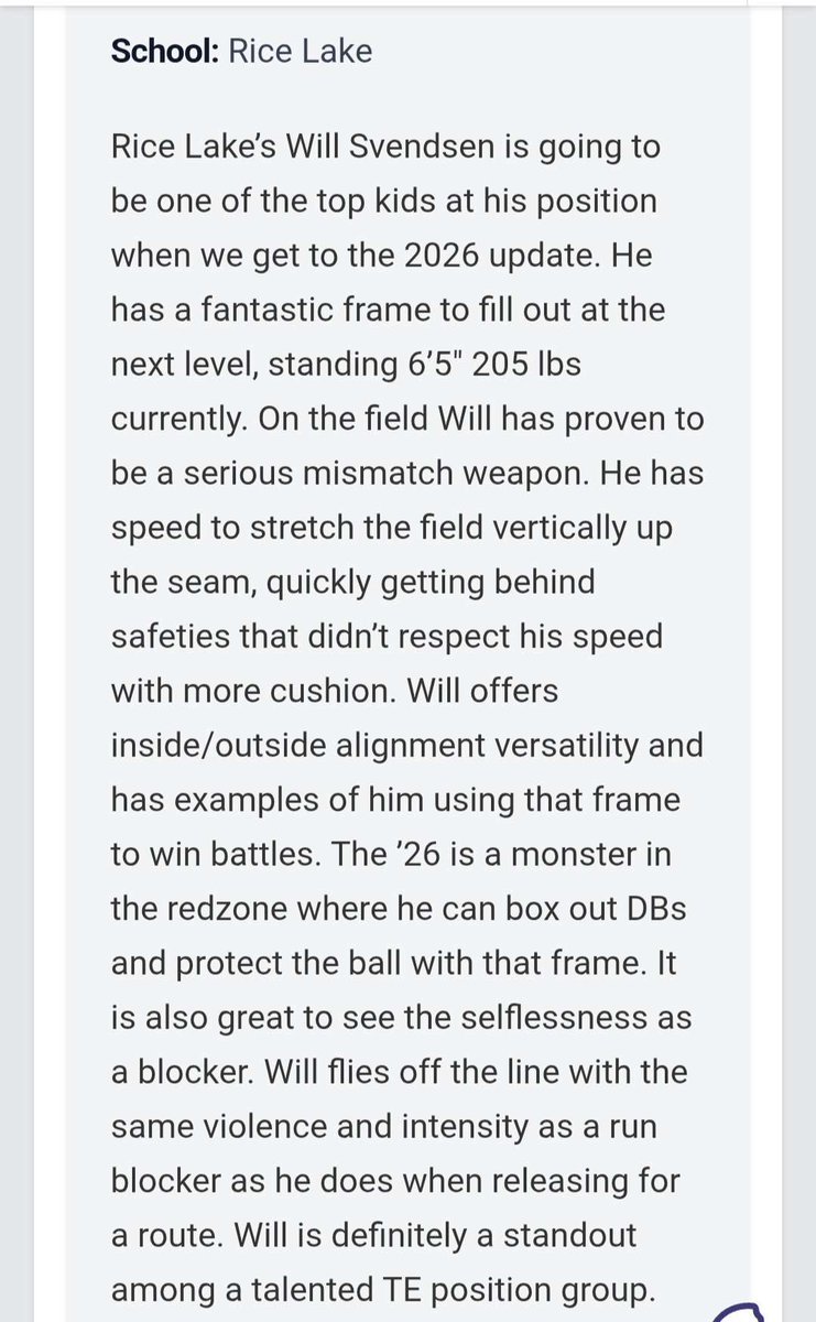 Thanks <a href="/PrepRedzoneWI/">Prep Redzone Wisconsin</a> for the write up! <a href="/MJ_NFLDraft/">Mark Johnson</a>