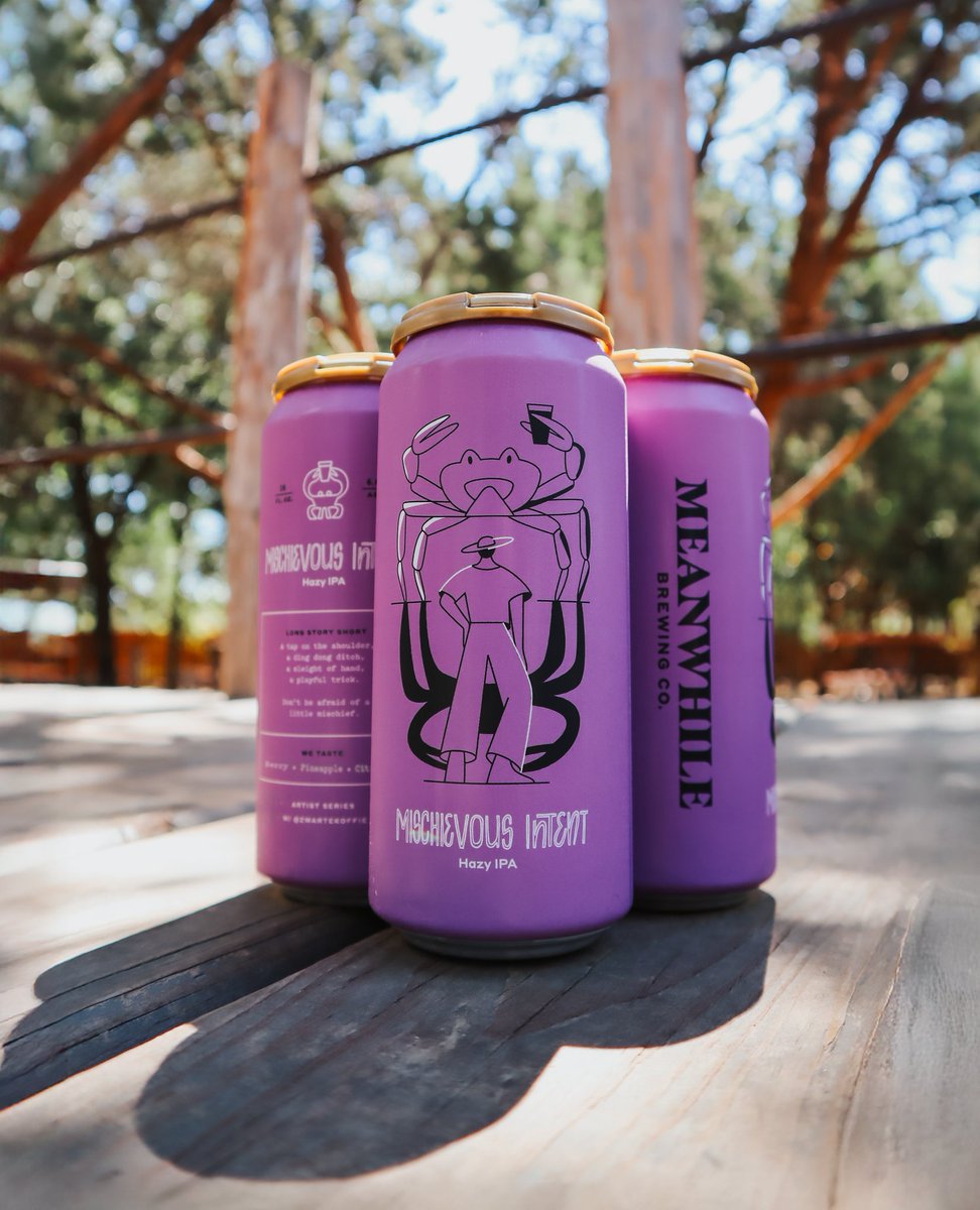 Back on draft &amp; in cans...⁠
⁠
𝗠𝗶𝘀𝗰𝗵𝗶𝗲𝘃𝗼𝘂𝘀 𝗜𝗻𝘁𝗲𝗻𝘁 - 𝗛𝗮𝘇𝘆 𝗜𝗣𝗔⁠
"A tap on the shoulder, a ding-dong ditch,⁠
a sleight of hand, a playful trick.⁠
Don't be afraid of a little mischief."⁠
⁠
We taste: Berry - Pineapple - Citrus