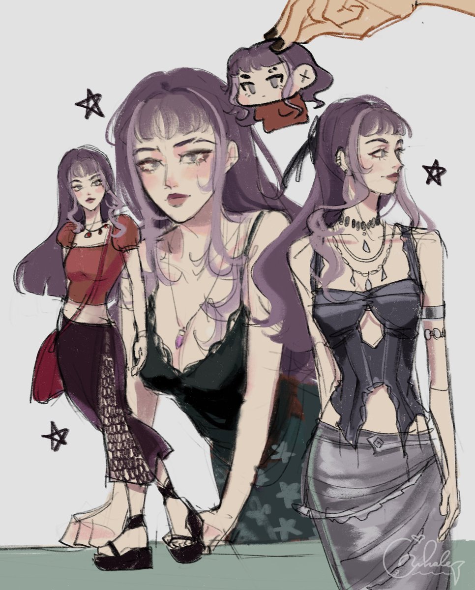 late night oc sketches based on pinterest outifts #ocart