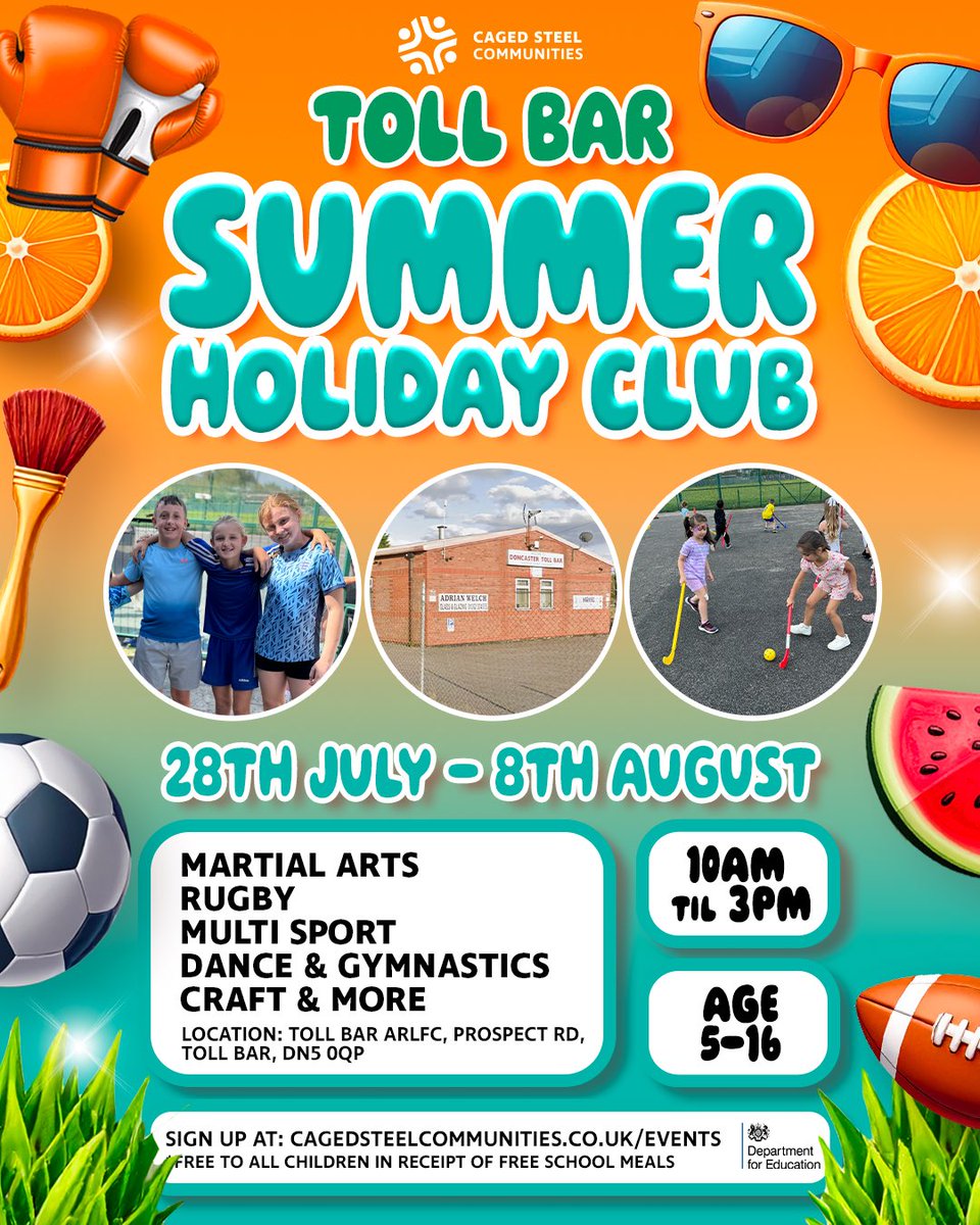 Caged Steel Communities (@cscommunities_) on Twitter photo Hi <a href="/mrsmacleod34/">Rachael Macleod</a> ๐ Our Summer Holiday Clubs help young ones stay active, learn new skills and build confidence over the holidays.
A safe, positive space to keep a routine and grow.
Weโd love to welcome your schools this summer ๐
More info: cagedsteelcommunities.co.uk/events Hi <a href="/mrsmacleod34/">Rachael Macleod</a> ๐ Our Summer Holiday Clubs help young ones stay active, learn new skills and build confidence over the holidays.
A safe, positive space to keep a routine and grow.
Weโd love to welcome your schools this summer ๐
More info: cagedsteelcommunities.co.uk/events