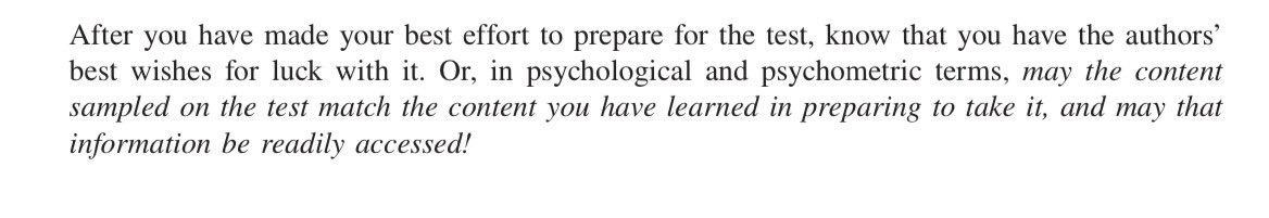 snapshot from cohen’s book

🍀 may the content sampled on the board exam match the content i have learned in preparing to take it 🍀