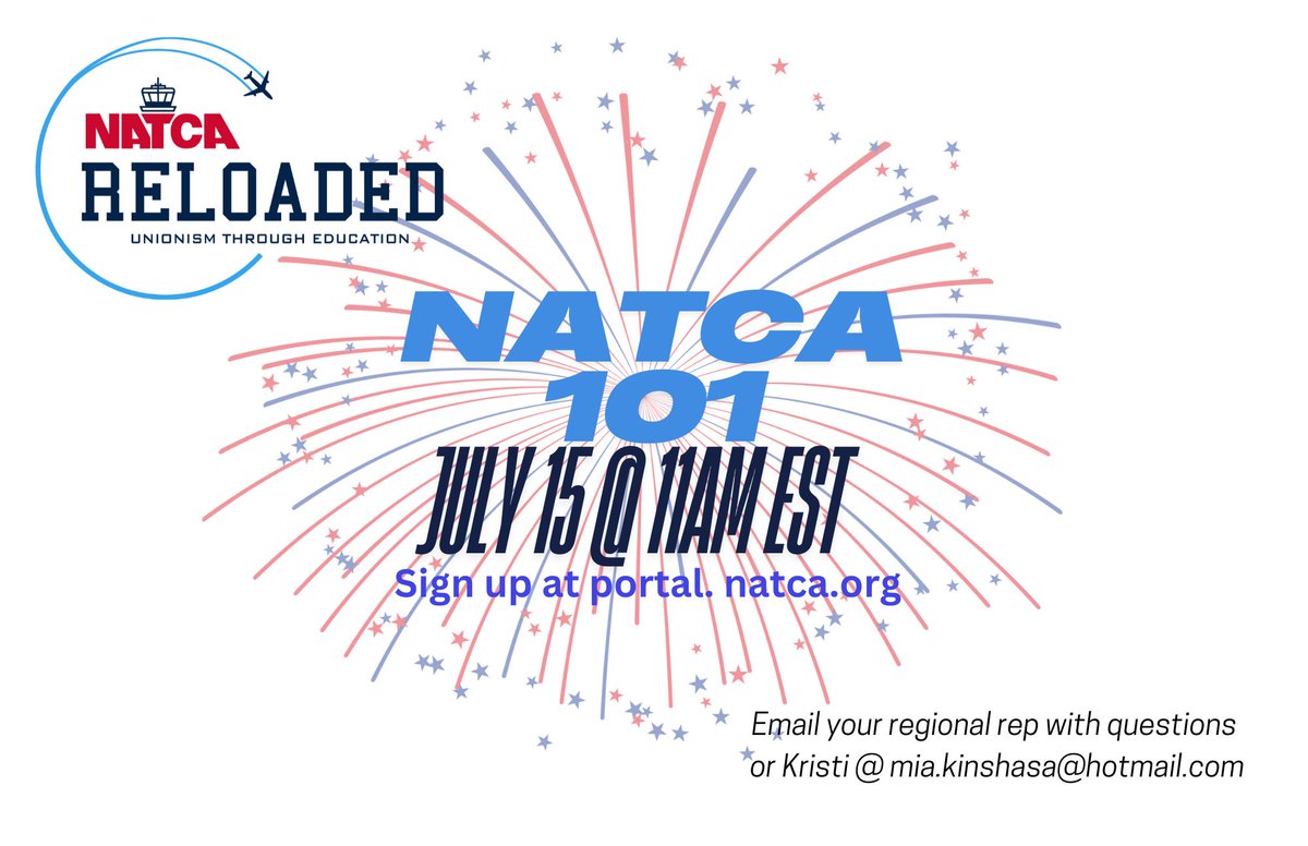 The Reloaded Committee will be hosting the next NATCA 101 class on July 15 at 11 a.m. EDT. Sign up on portal.natca.org.  natca.org/2025/07/10/joi…