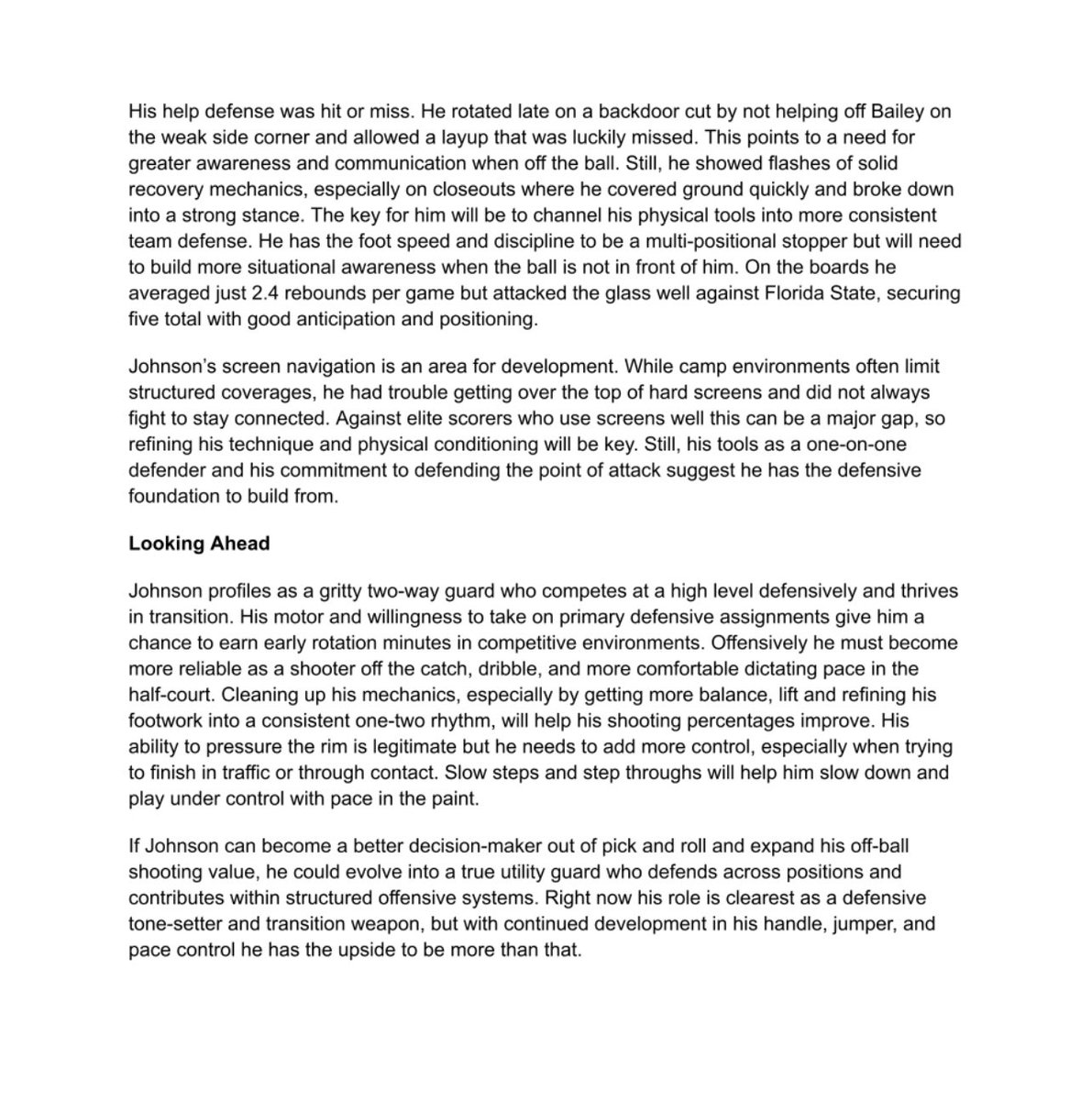 2025 Pangos Prospects – Scouting Reports: Dooney Johnson

Johnson made his mark at Pangos with athletic slashing, strong on-ball defense, and real positional versatility. Full breakdown below.

Scout: Michael Hayon  (<a href="/michaelhayon/">Mike Hayon</a> ) 

<a href="/KaelenSBrown/">KB</a>