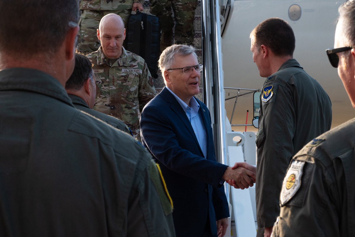 Whiteman_AFB's tweet image. .@SecAFOfficial Troy Meink and @OfficialCSAF Gen. David Allvin visited Whiteman AFB, July 10, to commend Mission-Ready Airmen for their role in the successful execution of Operation Midnight Hammer, the largest B-2 Spirit operational strike in U.S. history. #anytimeanywhere