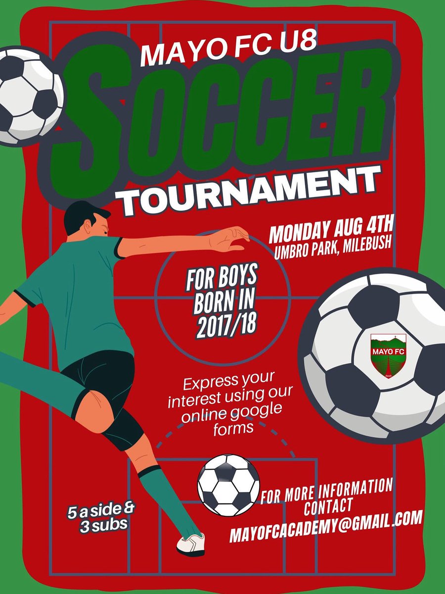 U8s blitz on Monday August 4th in Umbro Park. 

Get your applications in now using the link below. 

forms.gle/BrMKufkZBhwhA1… 

We have had some great entrants so far and looking forward to it already. Live draw on Thursday 29th 🙌🏼