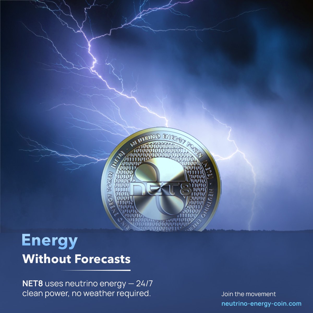 No weather risk here!

Say goodbye to unreliable weather-dependent power.

Neutrinovoltaic tech harnesses energy from cosmic radiation 24/7; no sun, no wind, no problem!

This groundbreaking tech powers NET8 tokens, keeping your investment backed by consistent,

With over 10kW of