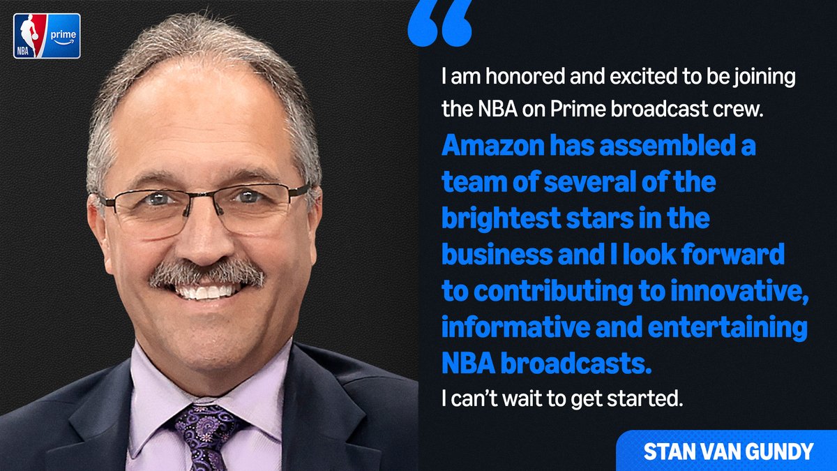 PrimeSportsPR's tweet image. We are so excited to welcome Stan Van Gundy to the @NBAonPrime family! π
#NBAonPrime π