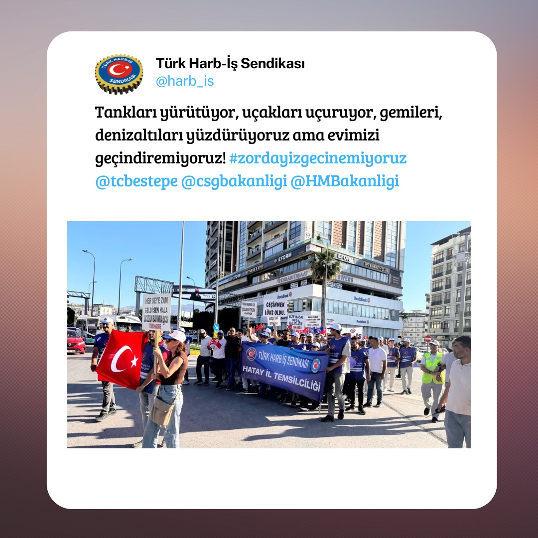 Tankları yürütüyor, uçakları uçuruyor, gemileri, denizaltıları yüzdürüyoruz ama evimizi geçindiremiyoruz! #zordayizgecinemiyoruz <a href="/tcbestepe/">T.C. Cumhurbaşkanlığı</a> <a href="/csgbakanligi/">T.C. Çalışma ve Sosyal Güvenlik Bakanlığı</a> <a href="/HMBakanligi/">T.C. Hazine ve Maliye Bakanlığı</a>