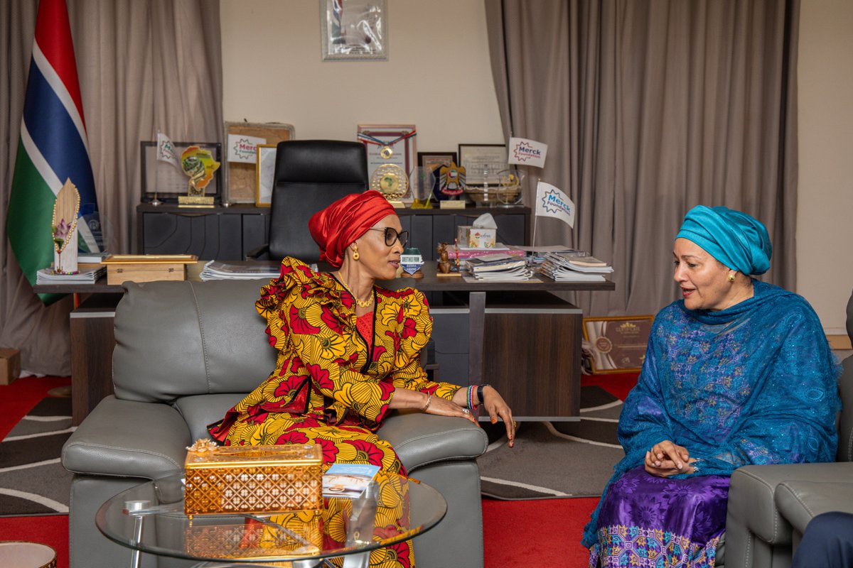 AminaJMohammed's tweet image. Inspiring exchange with @FirstLady_GMB of The Gambia.
Sharing a commitment to advancing opportunities for women and youth, ending GBV, and leaving no one behind.
Caring for our communities is how sustainable development begins.