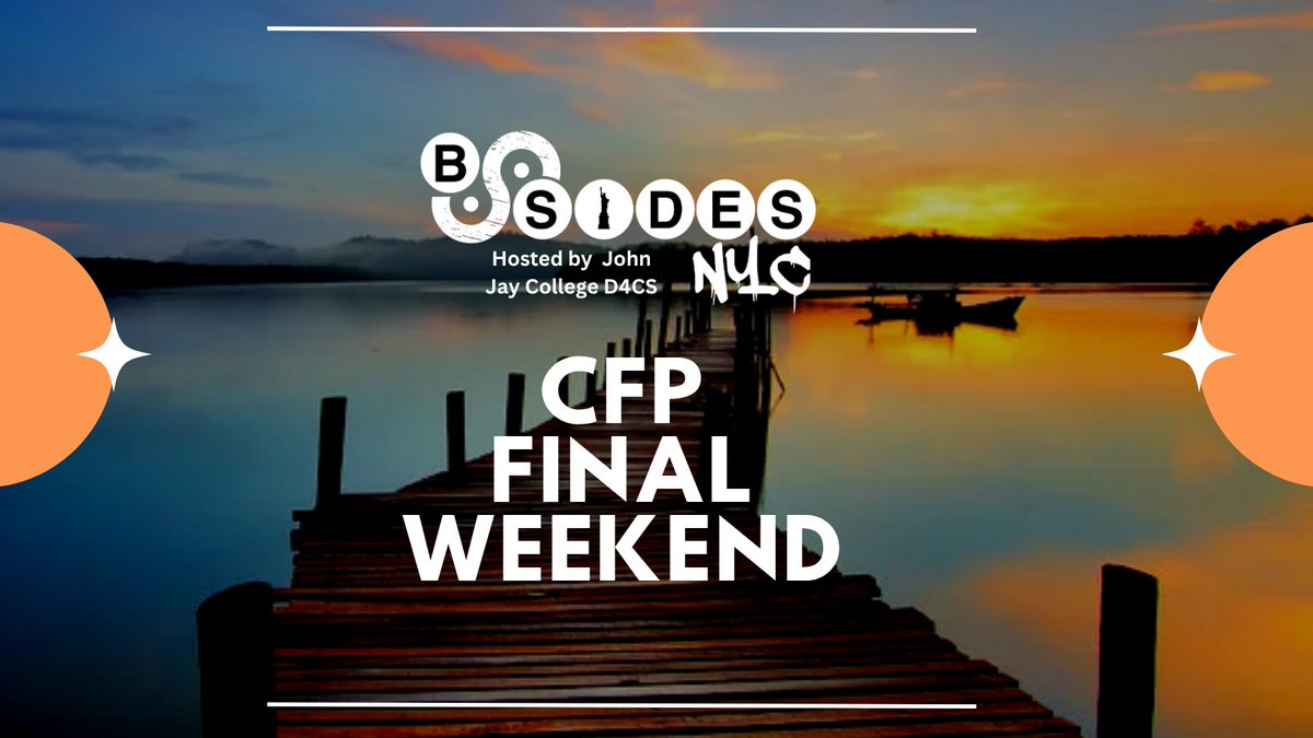 BSidesNYC's tweet image. The @BSidesNYC CFP closes in a week. Share your ideas. Submit a talk today! bsidesnyc.org/cfp/