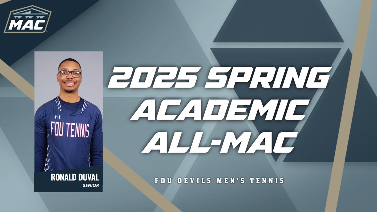 FDUDevils's tweet image. AWARDS | Duval Named as Men’s Tennis Spring Academic All-MAC Honoree
Full Release: tinyurl.com/yjn275p8
#HornsUp #HeatsRising