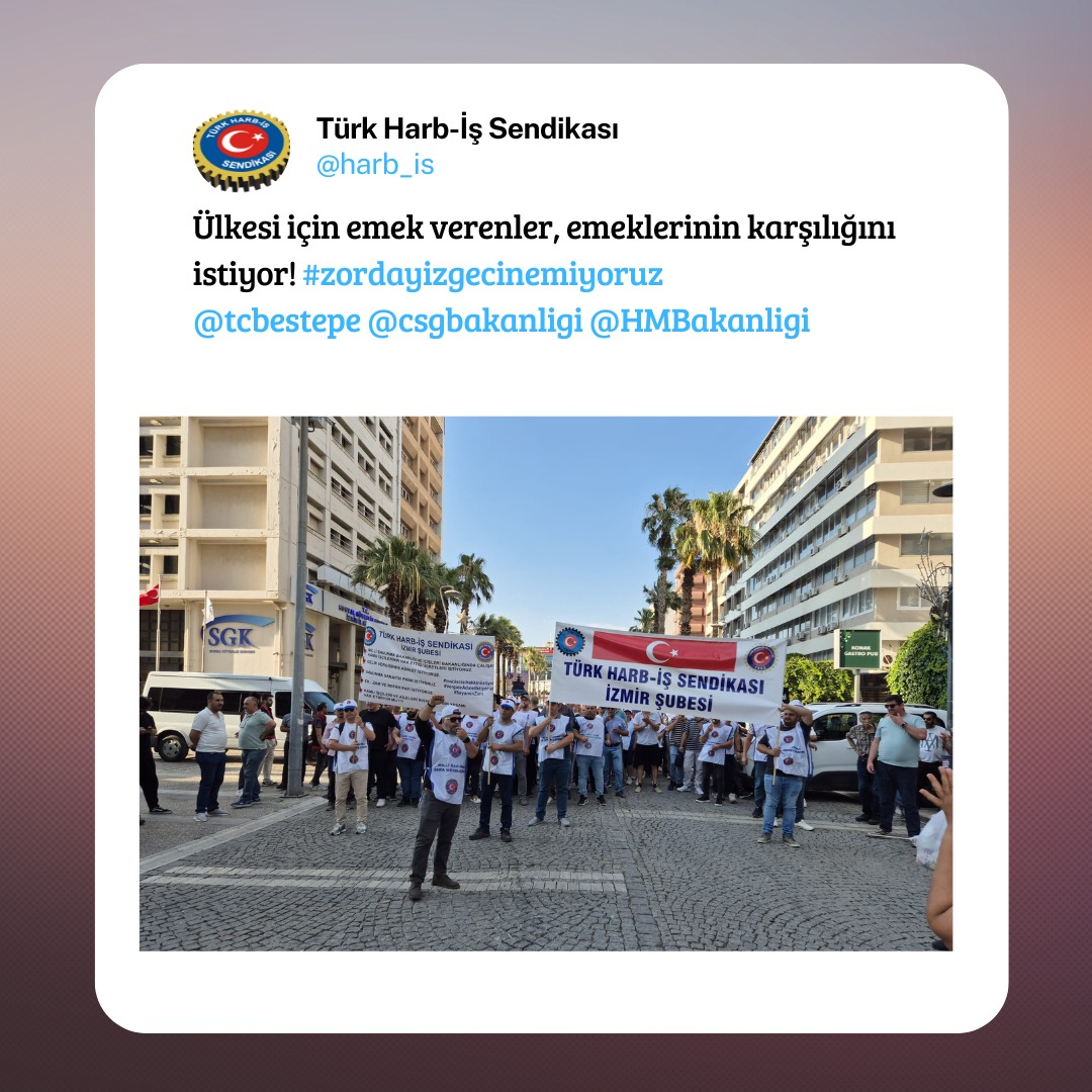 harb_is's tweet photo. Ülkesi için emek verenler, emeklerinin karşılığını istiyor! #zordayizgecinemiyoruz @tcbestepe @csgbakanligi @HMBakanligi https://t.co/fPLglVCSf0