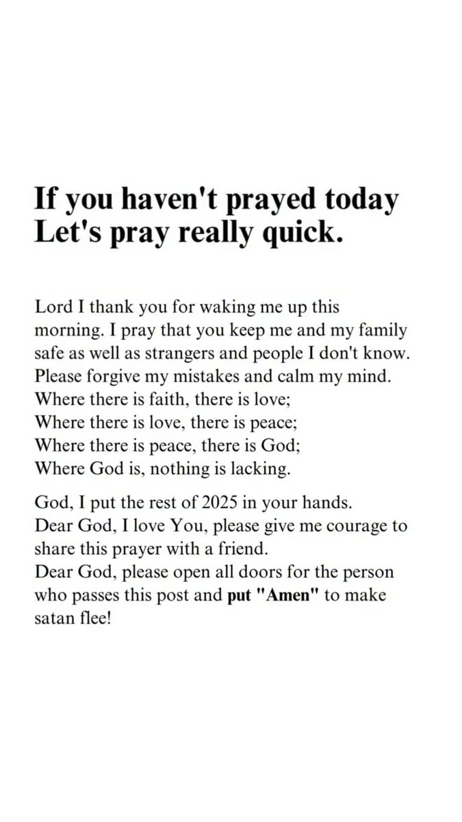 If you haven't prayed today, Let's pray really quick.