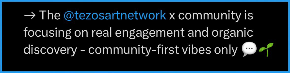 Tezos Artist Network (@tezosartnetwork) on Twitter photo Thank you for the acknowledgement, πππ³π¨π¬ | <a href="/tezos/">Tezos</a>
The πππ³π¨π¬ ππ«ππ’π¬π ππππ°π¨π«π€ | <a href="/tezosartnetwork/">Tezos Artist Network</a> is dedicated to fostering authentic engagement and organic discovery across the πππ³π¨π¬ blockchain.
Our mission is to keep artists, collectors, and Thank you for the acknowledgement, πππ³π¨π¬ | <a href="/tezos/">Tezos</a>
The πππ³π¨π¬ ππ«ππ’π¬π ππππ°π¨π«π€ | <a href="/tezosartnetwork/">Tezos Artist Network</a> is dedicated to fostering authentic engagement and organic discovery across the πππ³π¨π¬ blockchain.
Our mission is to keep artists, collectors, and