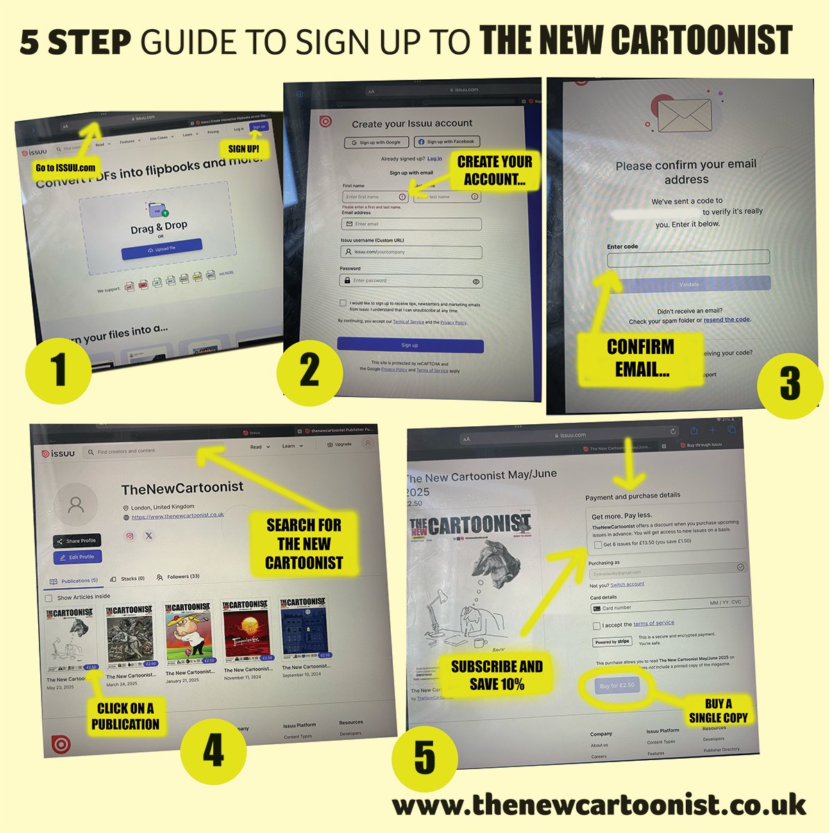 TCartoonis50076's tweet image. New issue out very soon! If you haven't signed up here's a cheeky guide to do it from scratch! issuu.com
