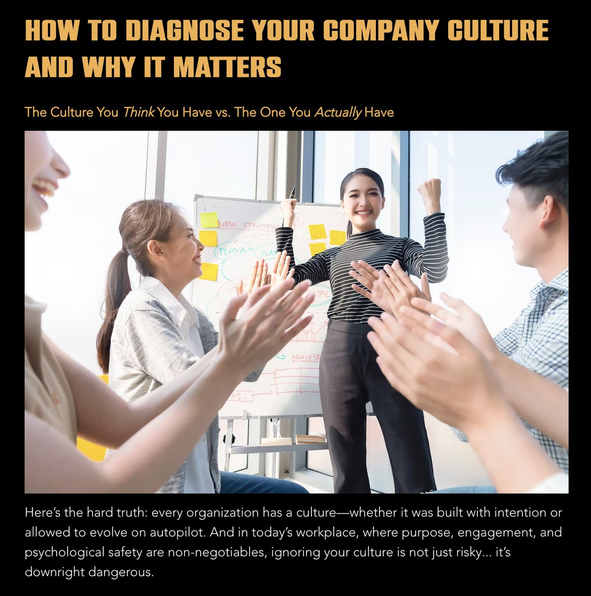 Channeling my inner Joey Tribiani, "How You Doin'?" 
My latest article will help you assess how your company is doing with it comes to it's Cultural Health. Check it out: knightspeaker.com/post/how-to-di…