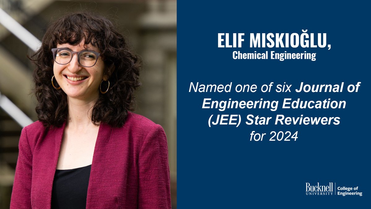 Congratulations to Prof. Elif Miskioğlu, who was named one of six Journal of Engineering Education (JEE) Star Reviewers for 2024! Reviewers who completed 3 or more JEE reviews and who were nominated by Editorial Board members are considered for the award.

asee.org/publications/j…