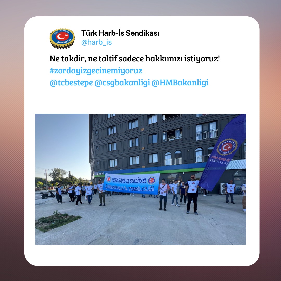 Ne takdir, ne taltif sadece hakkımızı istiyoruz! #zordayizgecinemiyoruz <a href="/tcbestepe/">T.C. Cumhurbaşkanlığı</a> <a href="/csgbakanligi/">T.C. Çalışma ve Sosyal Güvenlik Bakanlığı</a> <a href="/HMBakanligi/">T.C. Hazine ve Maliye Bakanlığı</a>