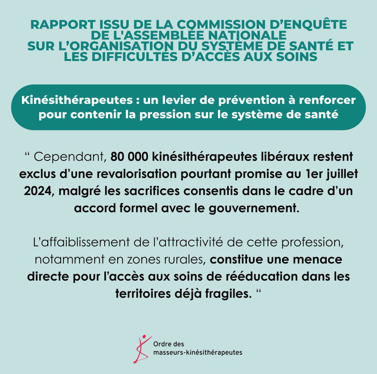 Ordre des masseurs-kinésithérapeutes (@cnomk) on Twitter photo La commission d’enquête de l'<a href="/AssembleeNat/">Assemblée nationale</a> sur l’organisation du système de santé et les difficultés d’accès aux soins, présidée par <a href="/JF_Rousset2/">Jean-François Rousset</a> a publié son rapport.
Pour consulter le rapport complet ⤵️
assemblee-nationale.fr/dyn/17/rapport… La commission d’enquête de l'<a href="/AssembleeNat/">Assemblée nationale</a> sur l’organisation du système de santé et les difficultés d’accès aux soins, présidée par <a href="/JF_Rousset2/">Jean-François Rousset</a> a publié son rapport.
Pour consulter le rapport complet ⤵️
assemblee-nationale.fr/dyn/17/rapport…