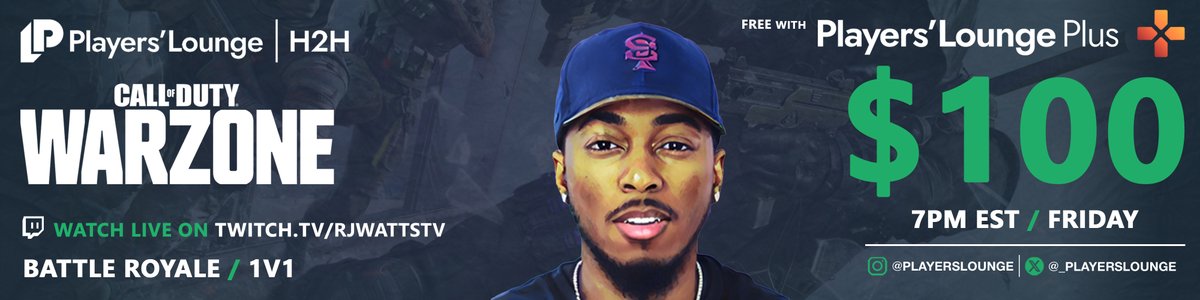 _playerslounge's tweet image. ๐จ $100 Warzone Tournament! ๐
๐ Hosted by @RjwattsTv
๐ When: 7PM ET
๐บ Watch Live: twitch.tv/rjwattstv
๐ท Join: playerslounge.com/r/cod/rjwattstv
FREE Entry with PL+
#COD #Warzone