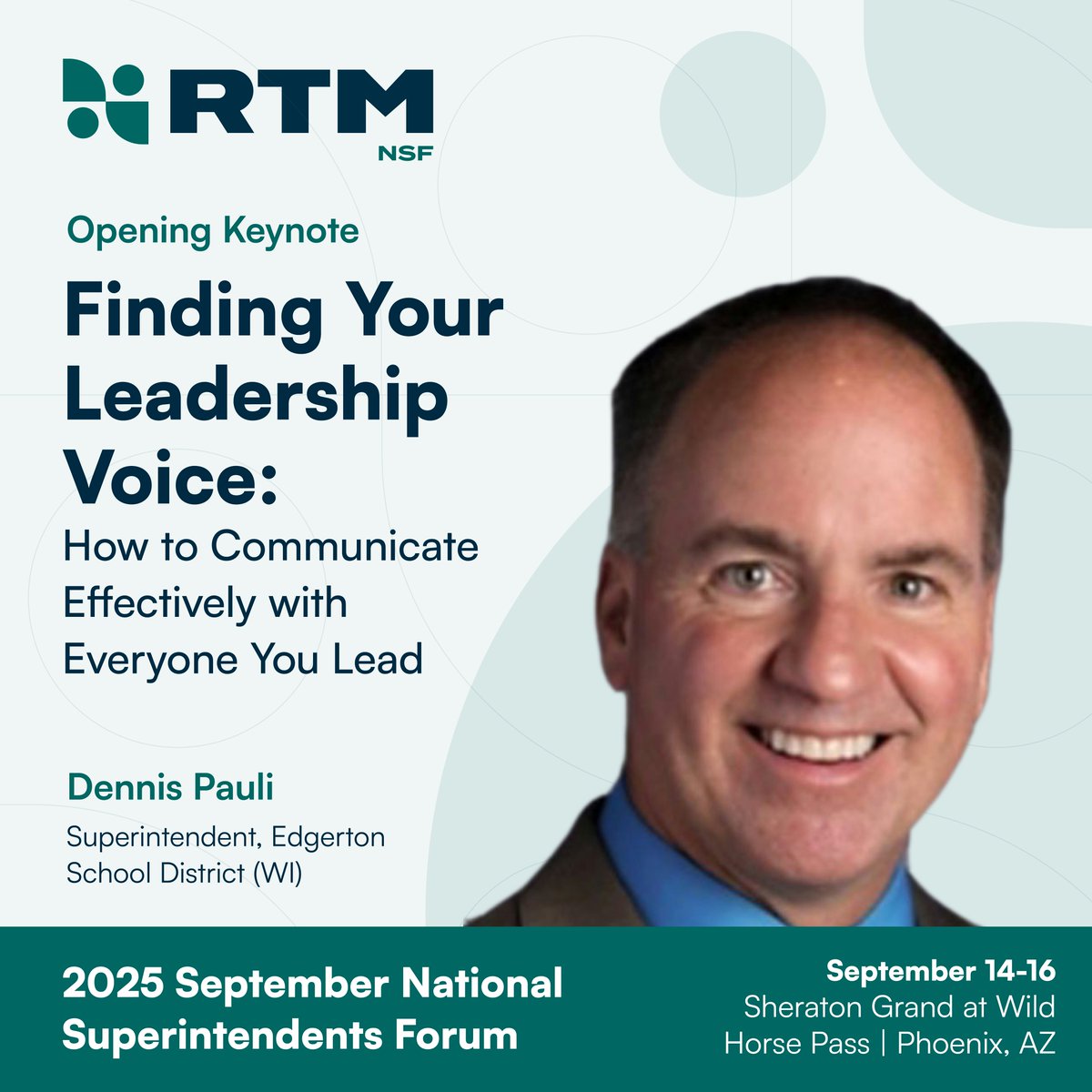 The Sept National Superintendents Forum is where top K-12 leaders tackle challenges together.

Opening keynote: Dennis Pauli on finding his leadership voice and leading through stronger, clearer communication.

hubs.ly/Q03wHttr0

#SeptemberNSF25 #Superintendents  #RTMk12