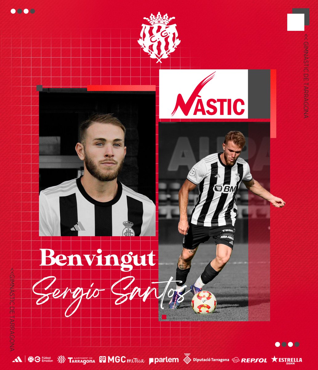 NÀSTIC DE TARRAGONA (@nastictarragona) on Twitter photo 🔴⚪ Sergio Santos, nova incorporació grana‼️
☄ El lateral dret signa un contracte per dues temporades
👋 Benvingut, <a href="/SeergioSaantos/">Sergio Santos</a>!
ℹ️ lc.cx/vvz73t 🔴⚪ Sergio Santos, nova incorporació grana‼️
☄ El lateral dret signa un contracte per dues temporades
👋 Benvingut, <a href="/SeergioSaantos/">Sergio Santos</a>!
ℹ️ lc.cx/vvz73t