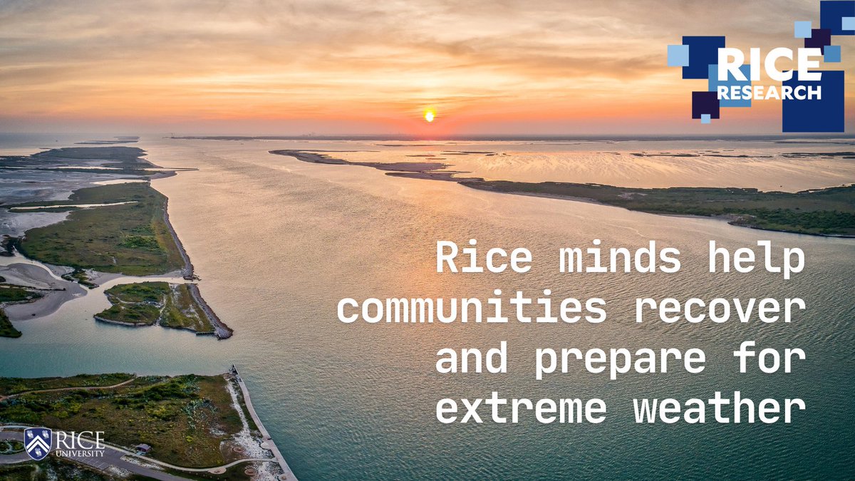 RiceUniversity's tweet image. When extreme weather hits, Rice minds get to work. From storm surge prediction to long-term resilience planning, Rice’s SSPEED Center and Center for Coastal Futures and Adaptive Resilience are helping communities respond to challenges and prevent them. sspeed.rice.edu