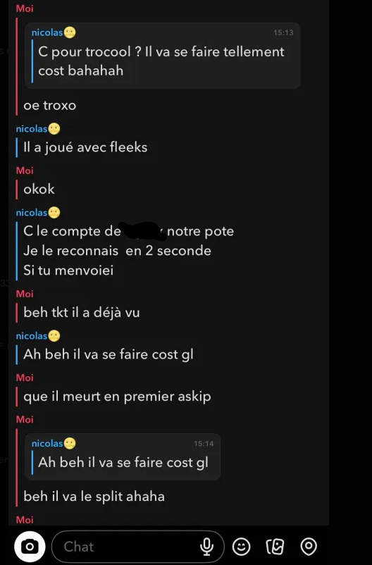 Bon beh gg notre mate qui a acheté un compte mdr donc pas de trio à 5 jours des fncs .FAITES RELAYER L'INFORMATION A  TOUS LE MONDE  SVP ET N'ALLEZ JAMAIS AVEC CE MEC LES JOUEURS DIV 1