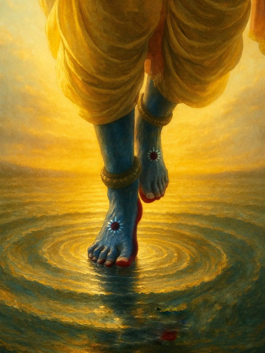 Touch shree Krishna's feet with this 🙌 emoji