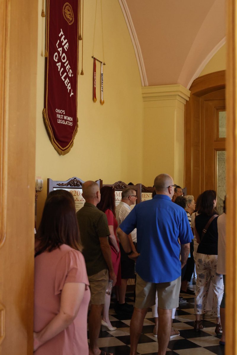 We were happy to host an experiencecolumbus Insider tour! It was led by our Deputy Director of Museum and Education, and our Historic Site Managers book, “Ohio Rising: Journey to Statehood” was provided. See ohiostatehouse.org for tour information.  #ohiostatehouse