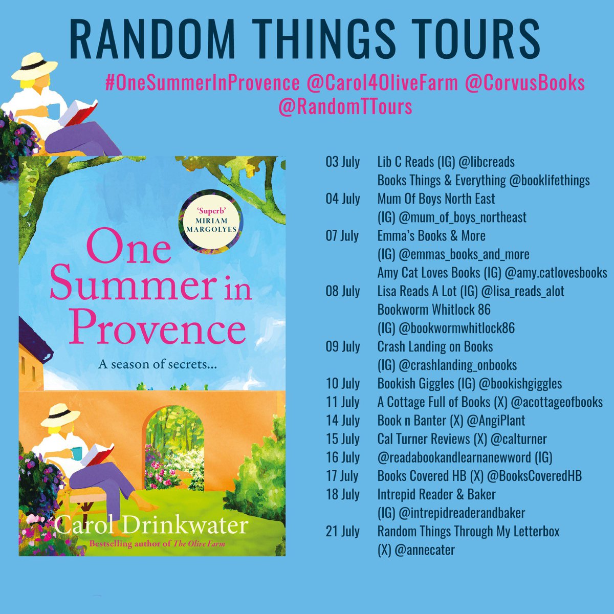 Today is my stop on the blog tour for One Summer in Provence by <a href="/Carol4OliveFarm/">Carol Drinkwater</a> acottagefullofbooks.blogspot.com/2025/07/review… <a href="/RandomTTours/">Random Things Tours 🇺🇦</a> <a href="/CorvusBooks/">Corvus</a>