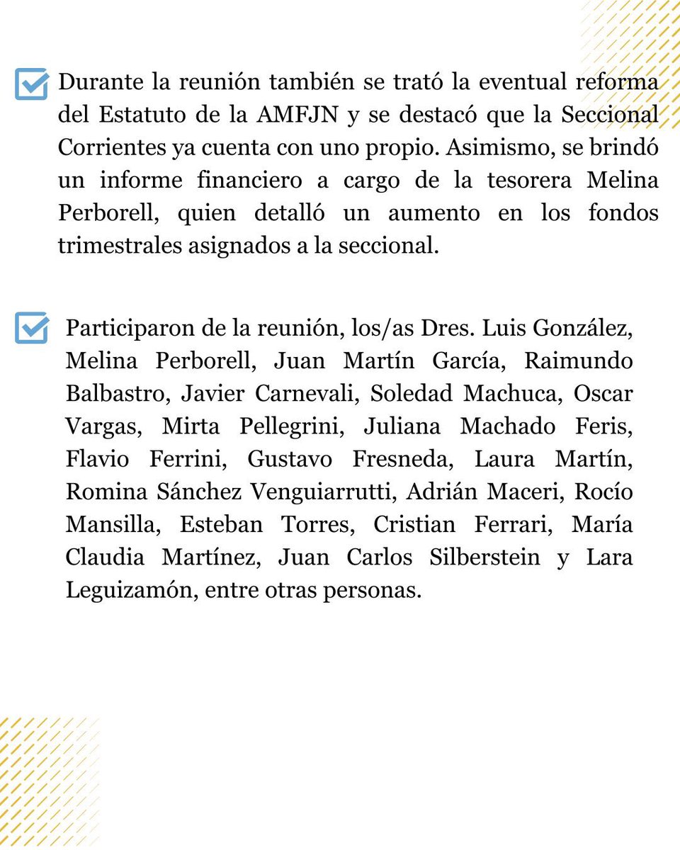 📌 REUNIÓN DE LA SECCIONAL DE CORRIENTES de la AMFJN.