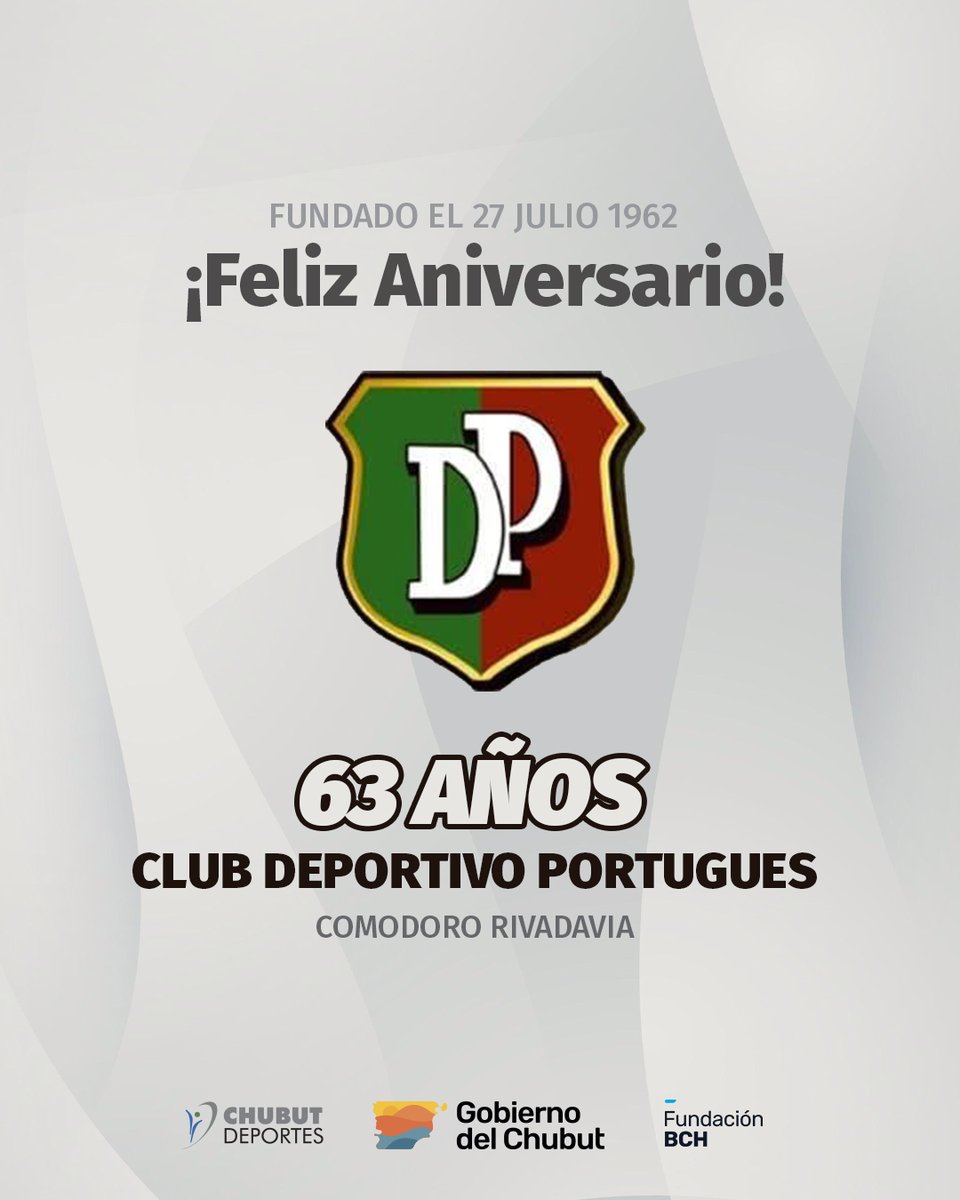 Feliz 63° Aniversario Club Deportivo Portugues  🎉
#aniversario #club #chubutdeportes #ComodoroRivadavia