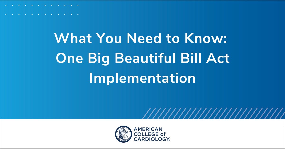 Cardiology's tweet image. Do you have questions on how the One Big Beautiful Bill Act will impact your patients & practice? #ACCAdvocacy has developed a chart with provision details ➕ implementation dates.
View the resource🔎 bit.ly/46AH7wq