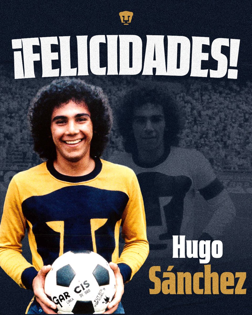 🎂 ¡Feliz cumpleaños, Hugo Sánchez!
Hoy celebramos un año más de una leyenda, de un ídolo eterno que llevó el nombre de Pumas y de México a lo más alto.
Gracias por tu grandeza, por tu ejemplo, por tu historia.
¡Felicidades, Pentapichichi! 🐾⚽️

#UnidosPorLaHistoria