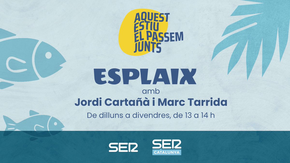 ⛱️🌴📻🕶️ Aquest estiu el passem junts a SER Catalunya. La programació no s'atura per vacances i des del dilluns 14 de juliol oferim tots els programes de la casa en versió estiu.