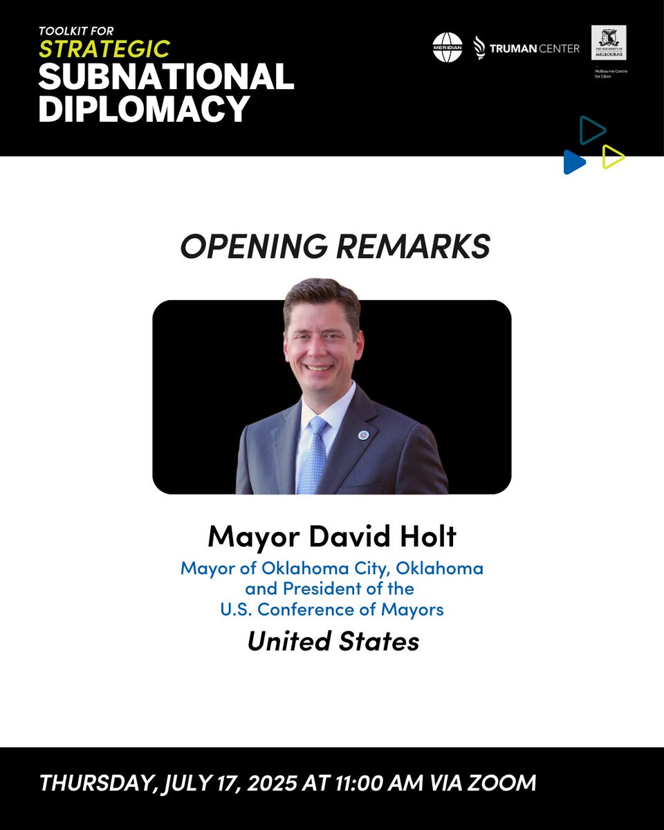 MeridianIntl's tweet image. Local leaders are driving global impact. Join us with @TrumanCenter &amp;amp; @networkedcities on July 17 for the launch of “Global Engagement, Local Benefits,” a new toolkit to help city, state &amp;amp; local leaders build strategic global partnerships that deliver at home. Register here:…
