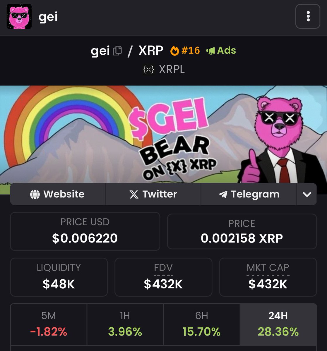 geibearxrp's tweet photo. The power of liquidity pools!

🌈🐻🚀 https://t.co/m3Xfc1sqSy