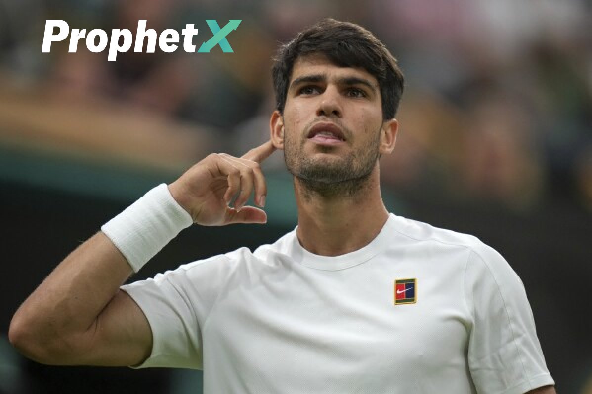 CARLOS ALCARAZ. 🌟 

The 22 year old takes out Taylor Fritz 6-4, 5-7, 6-3, 7-6 to advance to his 3rd consecutive Wimbledon Final 👏🏻 

He reaches his 6th Grand Slam Final of his career 

He is undefeated with a 5-0 record in Slam Finals 👀