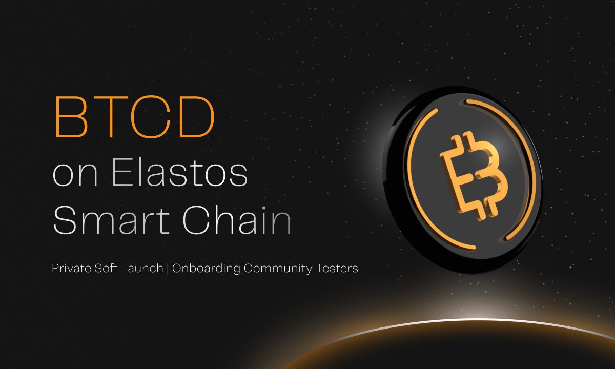 Big news! $BTCD is now live for community testing on ESC! ⚡️

We’re running a private test phase and giving our community first access to try it out. 

Join the $BTCD test run, get the details at elastos.click/BTCD-testing