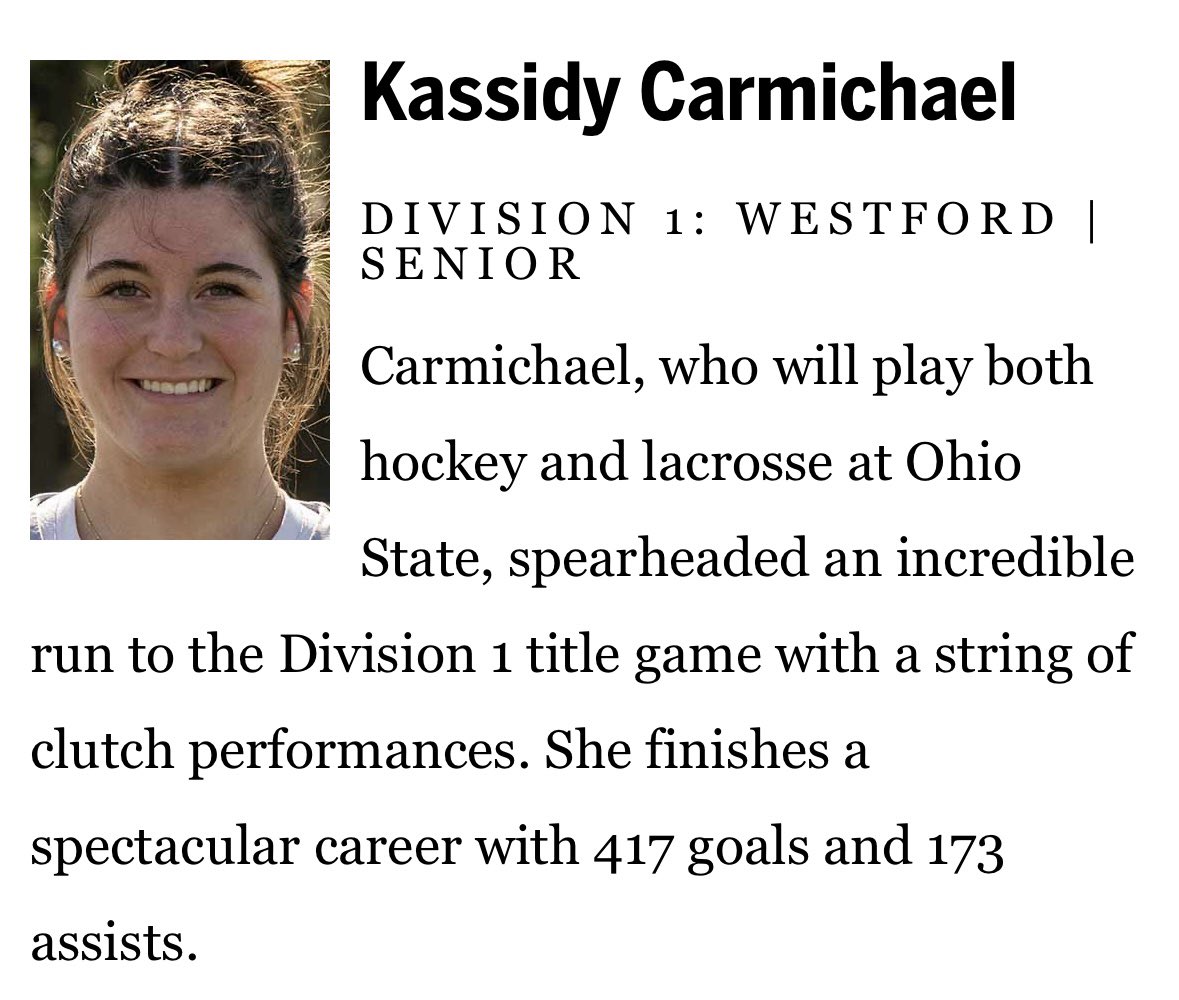 Trevor Hass (@trevorhass) on Twitter photo Division 1 girlsā lacrosse Athlete of the Year: Kassidy Carmichael, Westford: bostonglobe.com/sports/high-sc⦠<a href="/GlobeSchools/">Boston Globe Schools</a> <a href="/TheWAGhosts/">WA Athletics</a> Division 1 girlsā lacrosse Athlete of the Year: Kassidy Carmichael, Westford: bostonglobe.com/sports/high-sc⦠<a href="/GlobeSchools/">Boston Globe Schools</a> <a href="/TheWAGhosts/">WA Athletics</a>