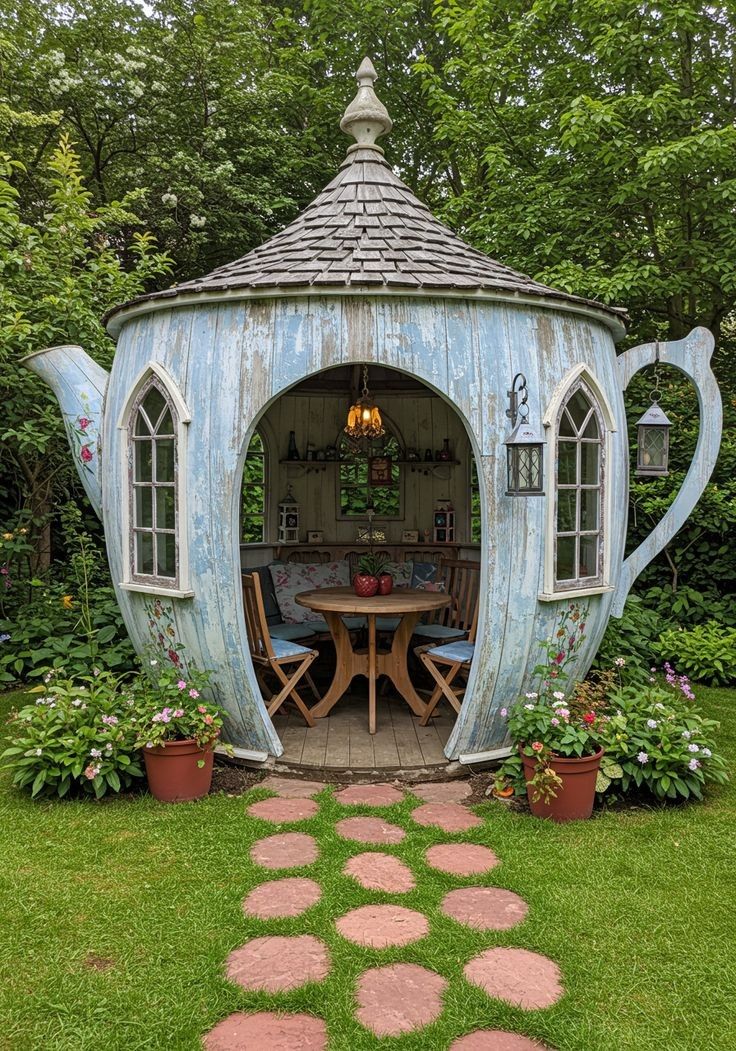Anyone care to join me for cake and conversation inside a teapot?